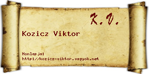 Kozicz Viktor névjegykártya