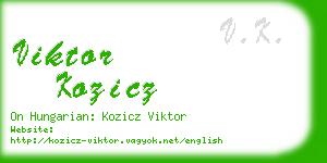 viktor kozicz business card